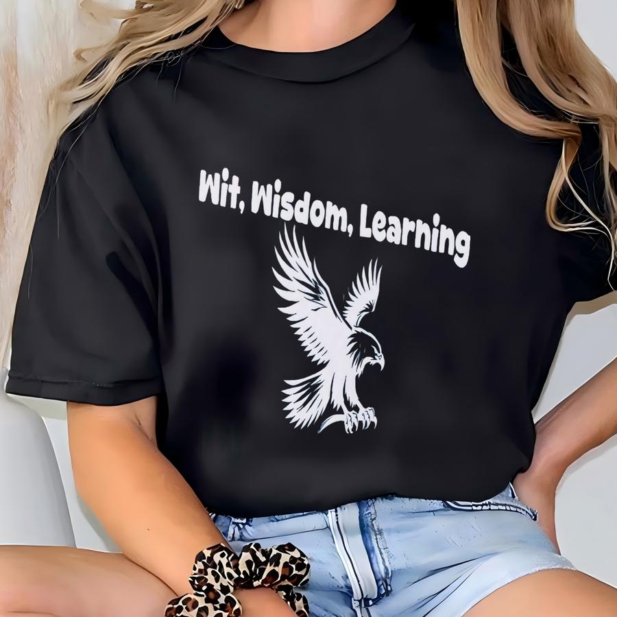 Wizard House Shirt, Wit Wisdom Learning Shirt, Raven School Tee, Gift For Book Lovers, Wizard Reading Book, Universal Shirt T-shirt