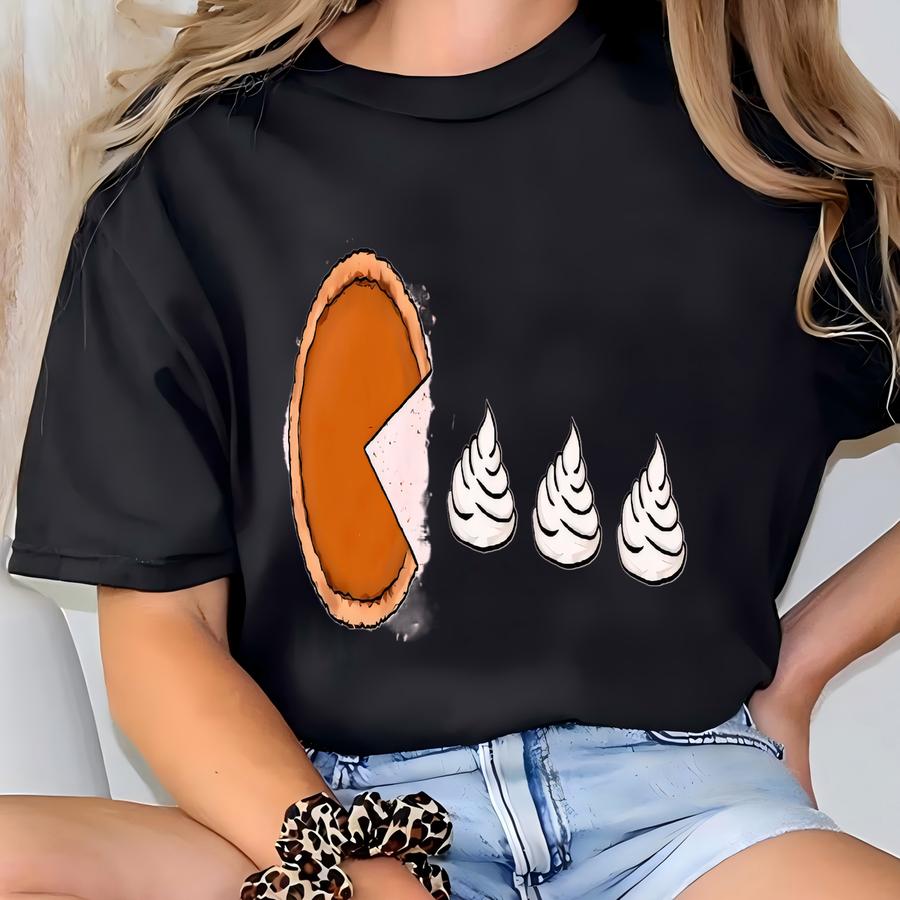 ® Funny Game Day Pumpkin Pie Shirt, Thanksgiving Humor Tee, Whipped Cream Hoodie, Fall Pie Sweatshirt, Comfort Fall Graphic T-shirt