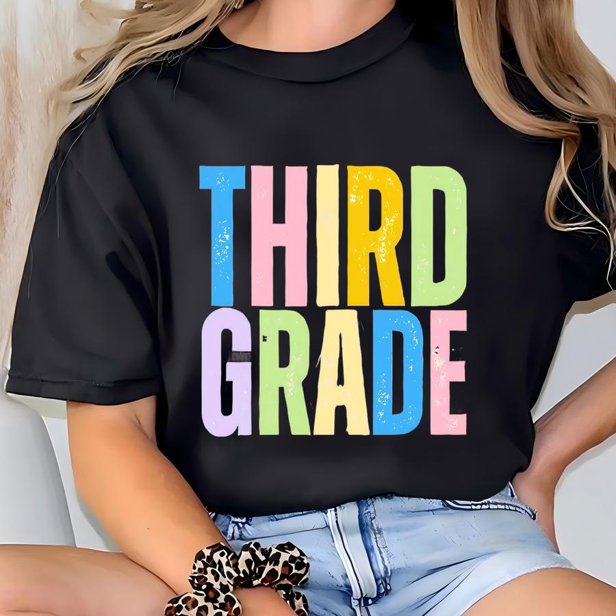 Third Grade Teacher Shirt,colorful 3rd Grade Student Youth Tee,first Day Of School Youth Shirt, Cute Kids Tee, Back To School Toddler Tshirt T-shirt