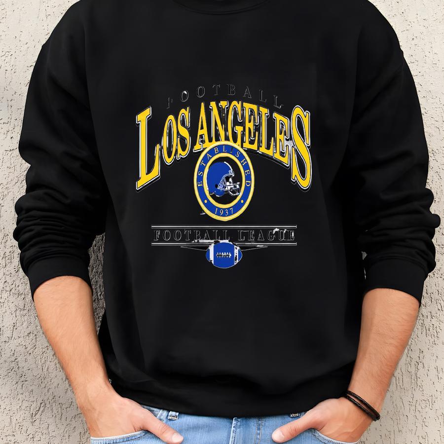 Los Angeles Football Vintage Sweatshirt T-shirt, Los Angeles Sweatshirt, Ram 90s Style Football Crewneck, Ram Fan Gift, Rams Sweater Fwr25 Sweatshirt