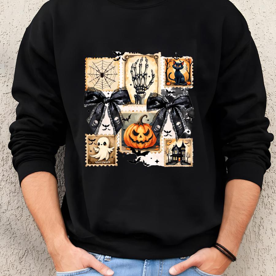 Spooky Season Shirt, Halloween Ghost T Shirt, Flirty Fall Pumpkin T-shirt, Halloween Brush Stroke Shirt, Retri Halloween Pumpkin Shirt Sweatshirt