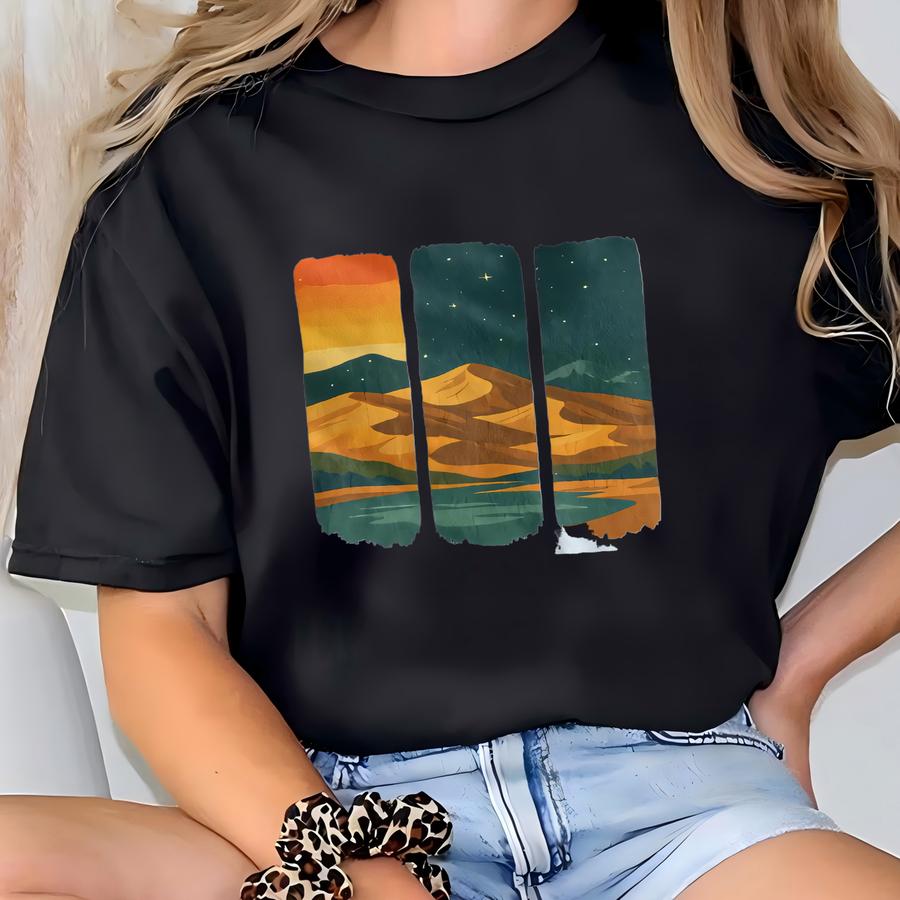 Great Sand Dunes National Park Colorado Crewneck Shirt Sweatshirt Hoodie, Scenic Landscape Tee, Hiking Adventure Gift, Outdoor Lover Hoodie T-shirt