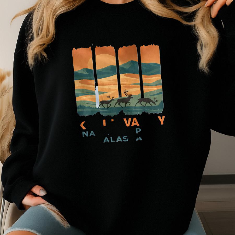 Kobuk Valley National Park Alaska T-shirt, Reindeer Landscape Tee, Travel Souvenir Shirt, Scenic Graphic Top, Nature Lover Gift Sweatshirt