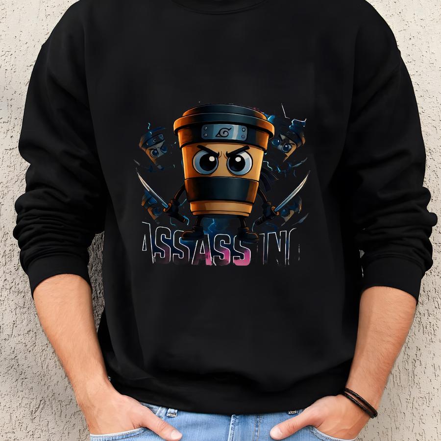 Cappuccino Assassino Sweatshirt: Funny Italian Brainrot, Anime Coffee Lover Sweatshirt