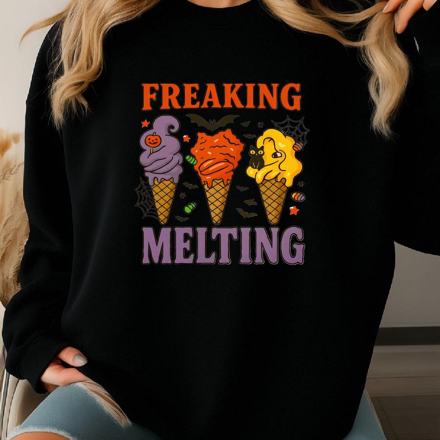 I'm Freaking Melting T-shirt, Spooky Ice Cream Shirt, Halloween Gift, Summer Shirt, Halloween Gothic Tee, Holiday Vacation T-shirt Sweatshirt
