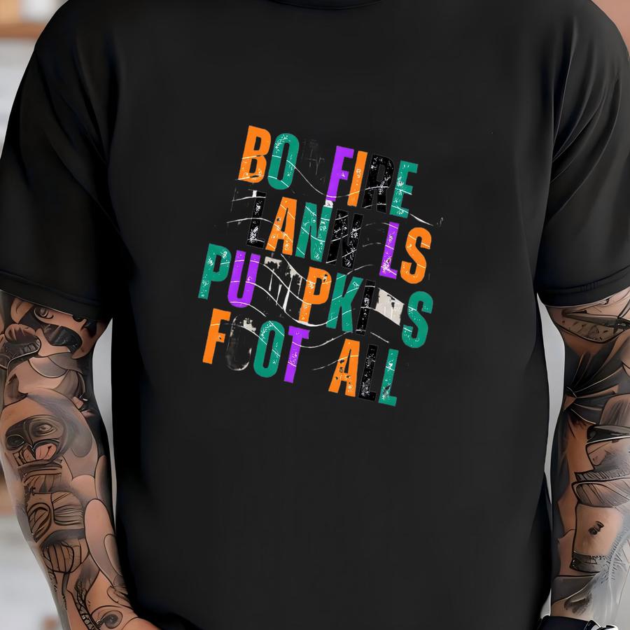 Bonfires Flannels Pumpkins Football Png | Og Designer | Instant Download | Fall | Halloween | Spooky Season | Thankful | Turkey Day T-shirt