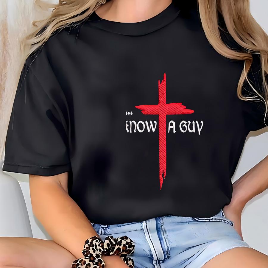 I Can't But I Know A Guy Cap - Christian Cap With Cross | Faith-based Humor Gift For Believers, Prayer Warriors T-shirt