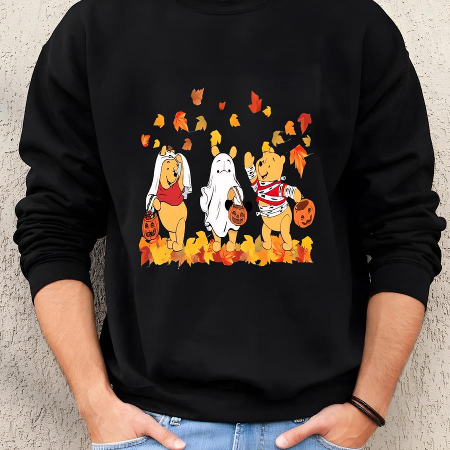 Retro Pooh Ghost Halloween Shirt, Halloween Sweatshirt, Spooky Season, Pooh Shirt, Cute Fall Shirt, Halloween Gift Sweatshirt