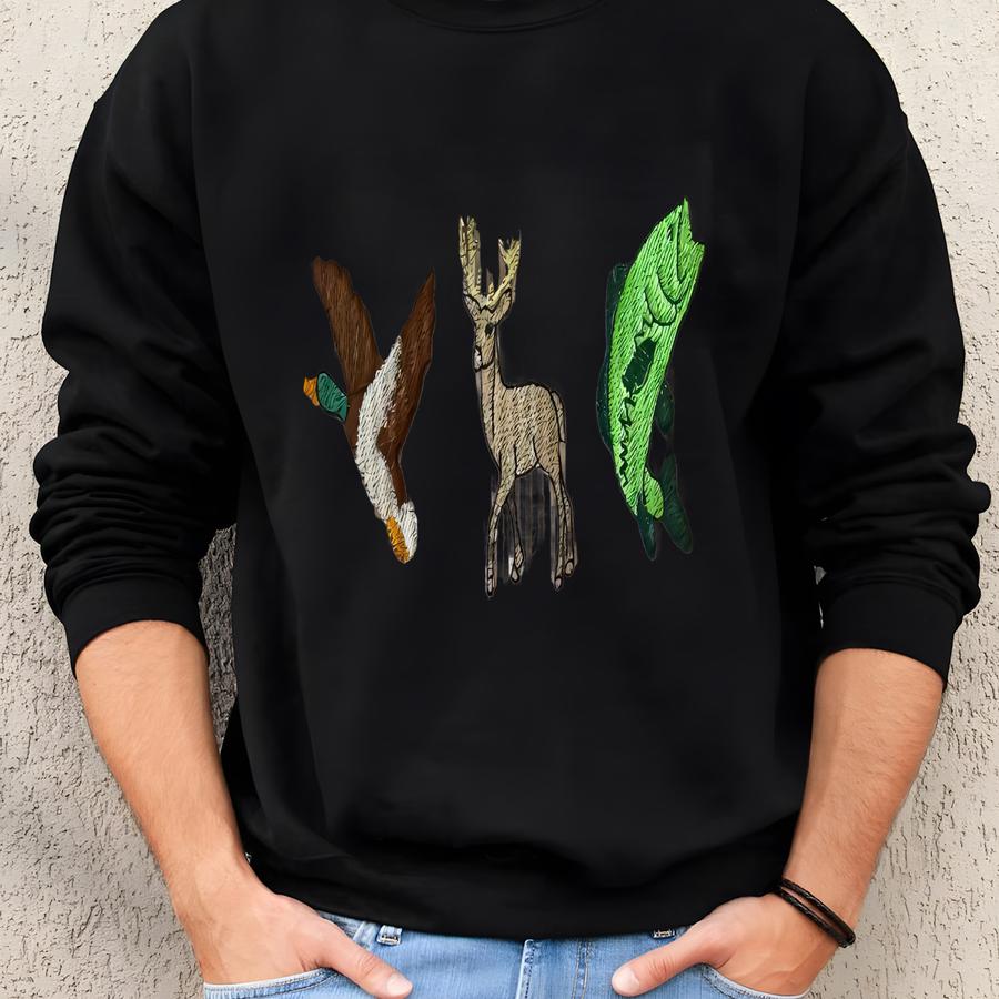 Monogrammed Seersucker Backpack: Fish, Deer, Duck - Full Size Sweatshirt