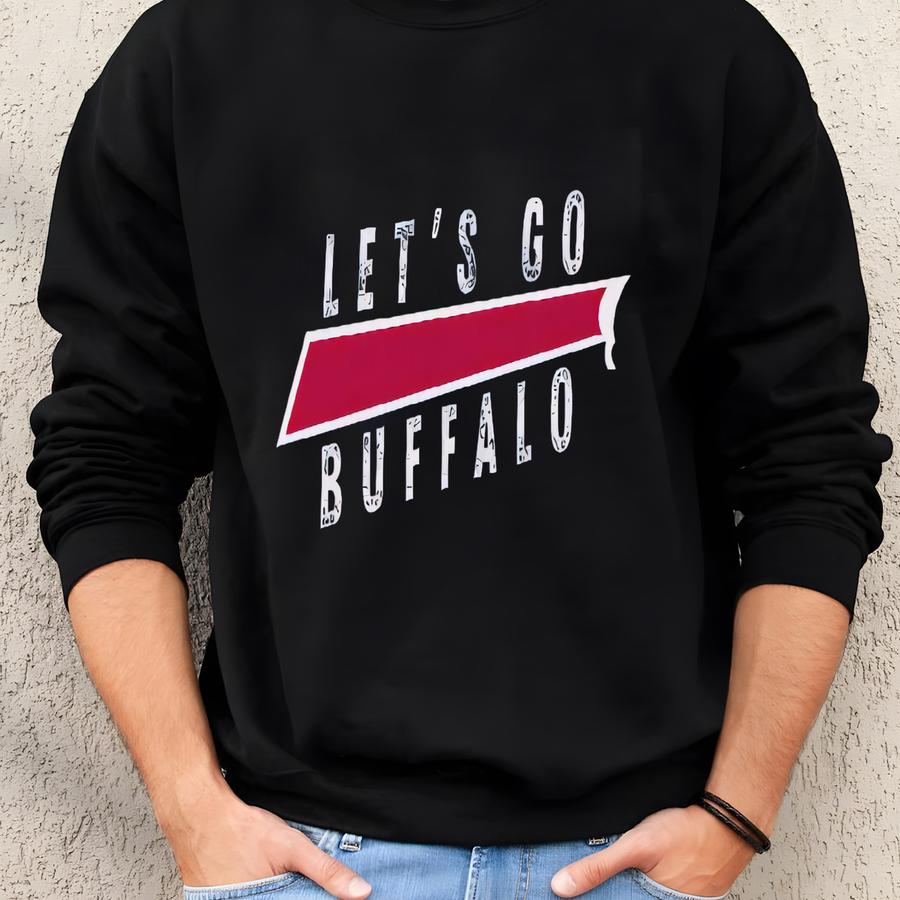 Buffalo Football Fan T-shirt: Retro Red Stripe, Vintage Style Print  Sweatshirt