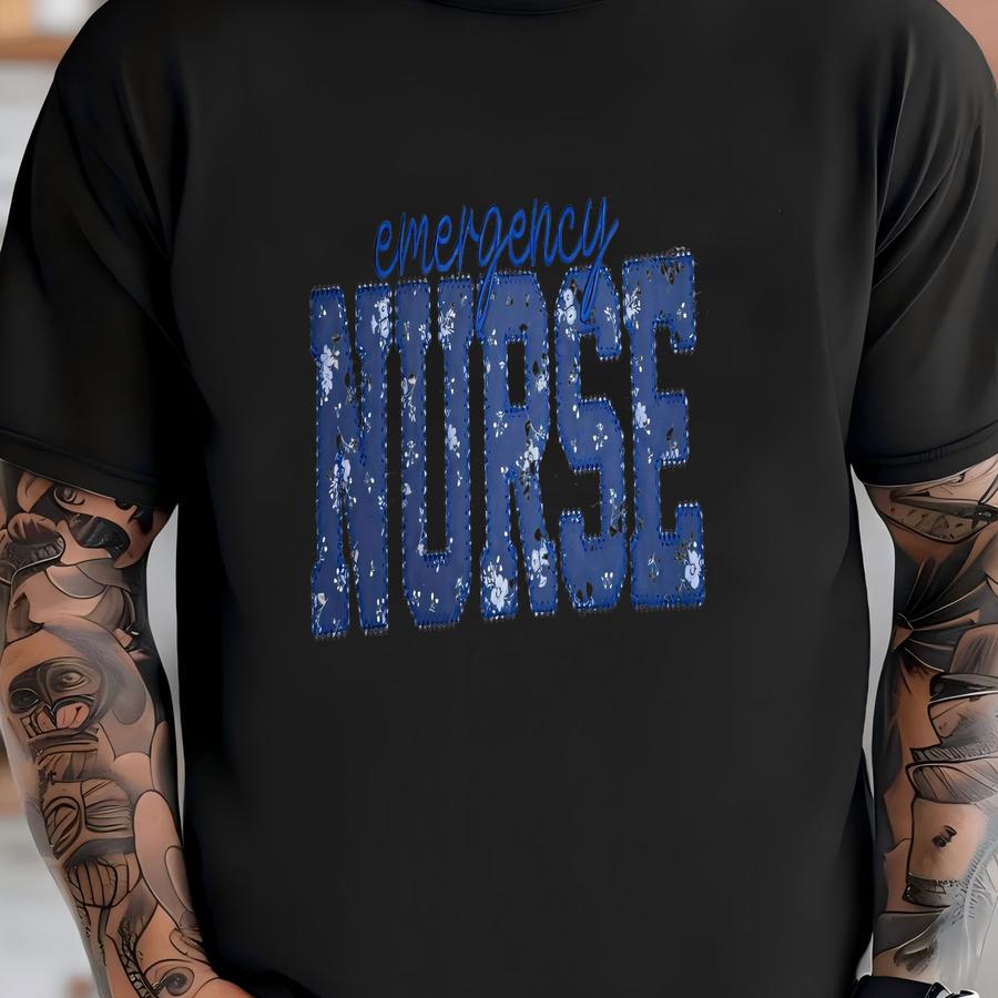 Registered Nurse Sweatshirt, Custom Rn Crewneck, Personalized Nurse Gift, Blue Floral Rn Sweatshirt, Nurse Graduation Gift T-shirt