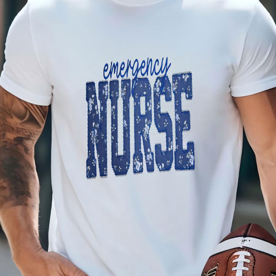 Registered Nurse Sweatshirt, Custom Rn Crewneck, Personalized Nurse Gift, Blue Floral Rn Sweatshirt, Nurse Graduation Gift T-shirt