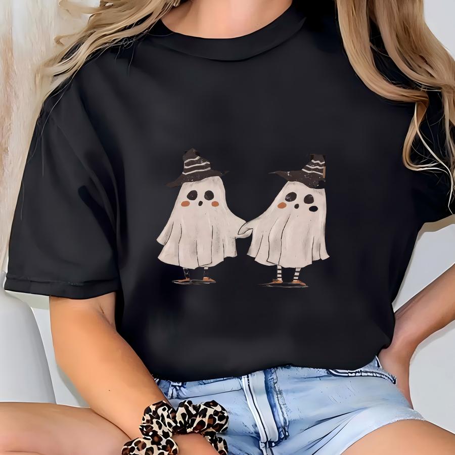 Checkered Ghost Hoodie: Halloween Tee T-shirt