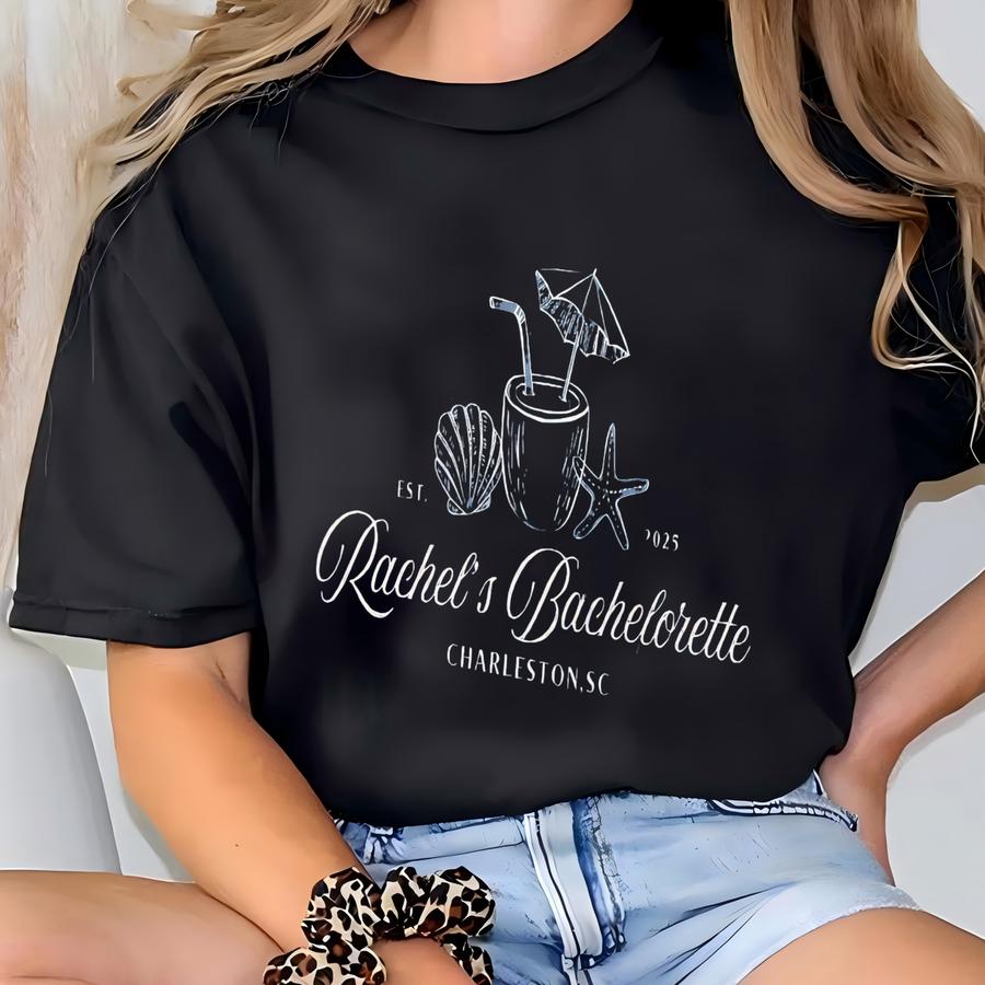 Mermaid Bachelorette Shirts, Custom Beach Bachelorette Tshirt, Al Bachelorette Tee, Nautical Bridal Party Gifts, Tropical Bach Merch T-shirt