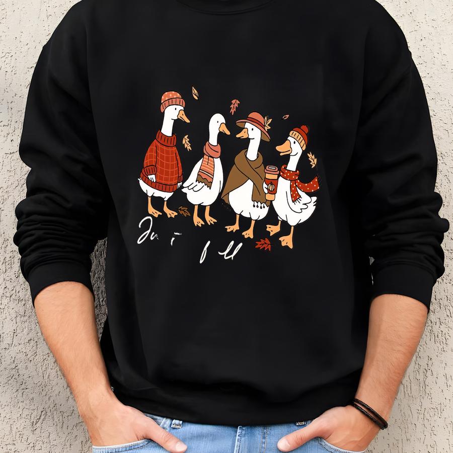 Fall Goose Sweatshirt: Funny Cozy Autumn Crewneck Sweatshirt