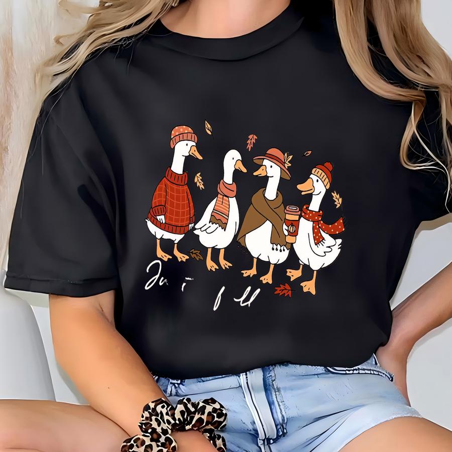 Fall Goose Sweatshirt: Funny Cozy Autumn Crewneck T-shirt