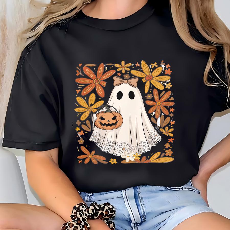 Lace Ghost Hoodie: Coquette Halloween Tee T-shirt