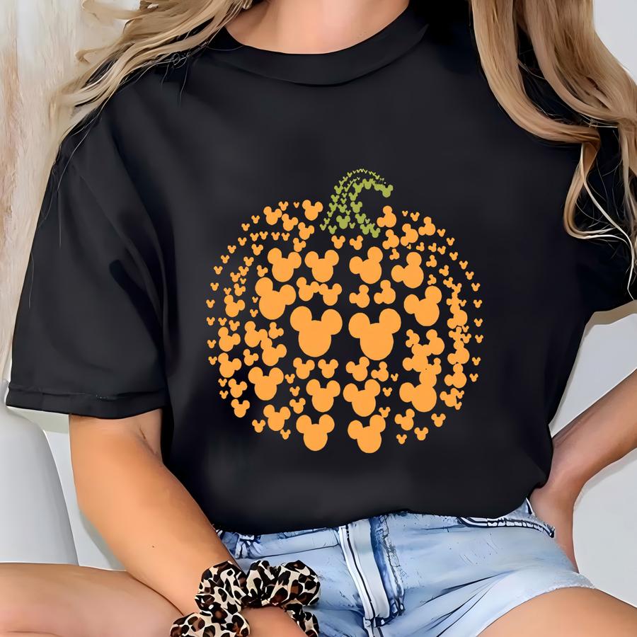 Mouse Pumpkin Shirt, Head Pumpkin Shirt, Pumpkin Head Print, Cute Pumpkin Tee, Halloween Tee, Family  Gift T-shirt