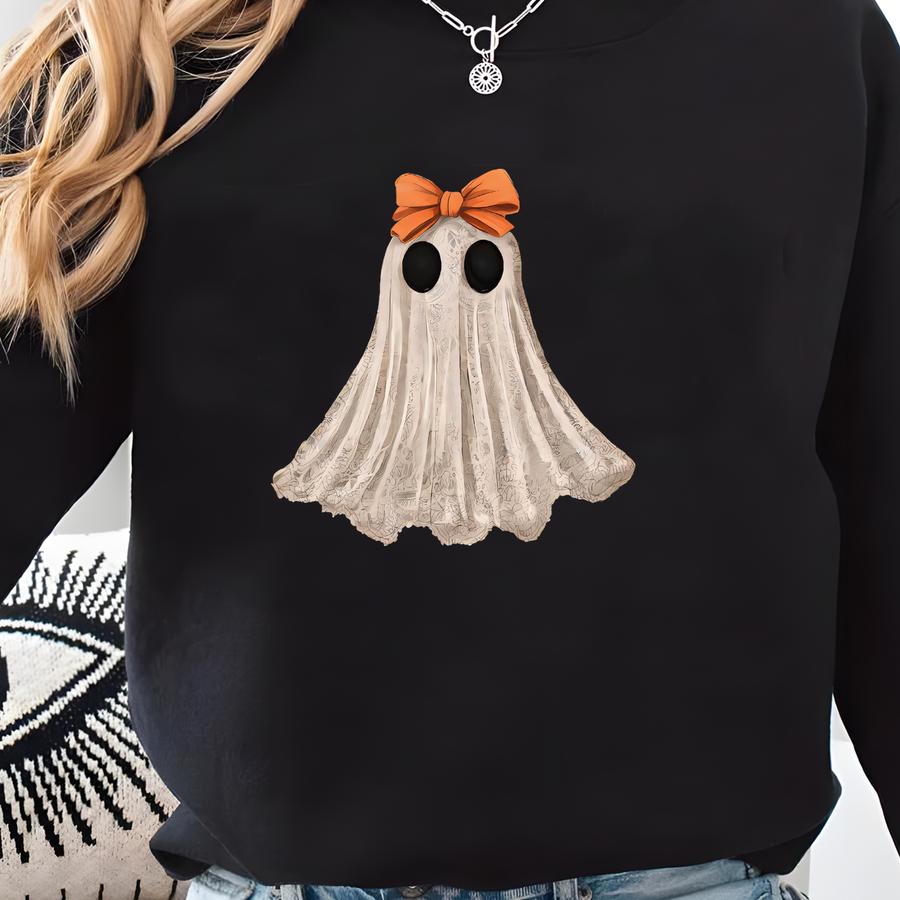 Halloween Lace Ghost Sweatshirt, Retro Halloween Ghost Hoodie, Pumpkin Ghosts Sweatshirt, Spooky Ghost Hoodie, Bogey Dog Sweatshirt Sweatshirt