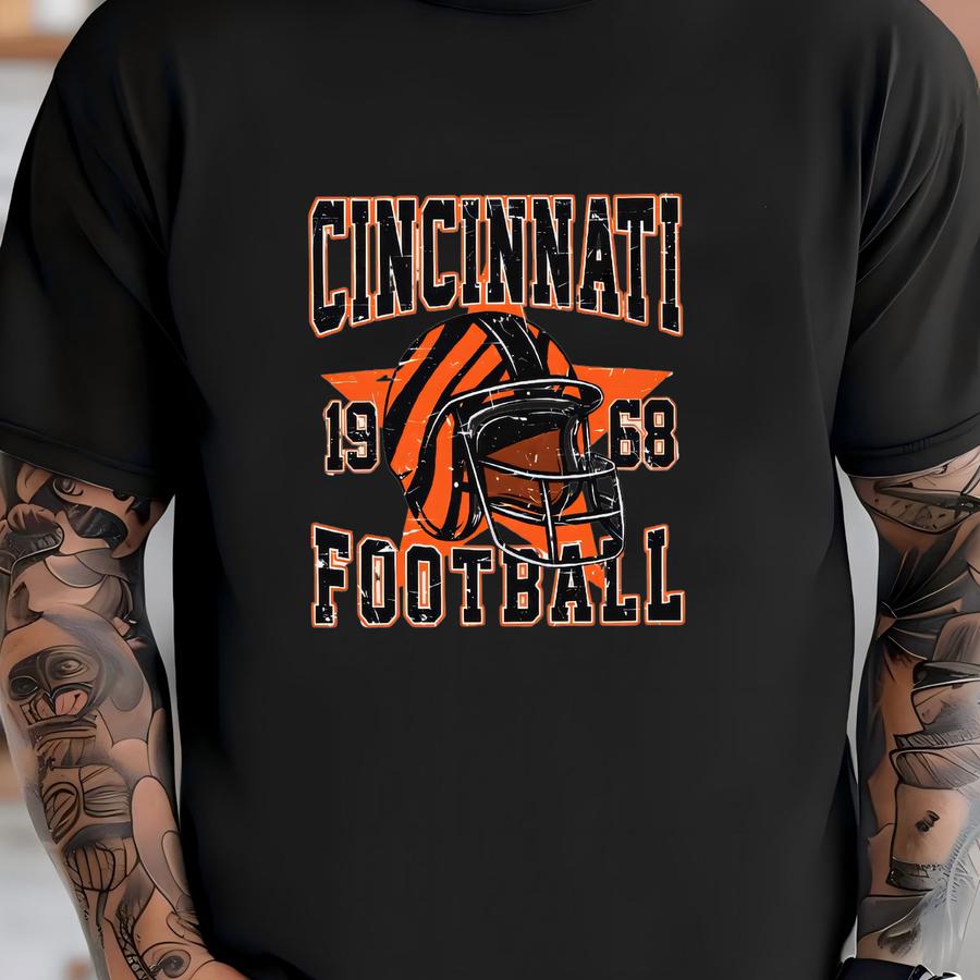 Vintage Cincinnati Football Tee Or Sweatshirt: Retro Game Day Outfit T-shirt