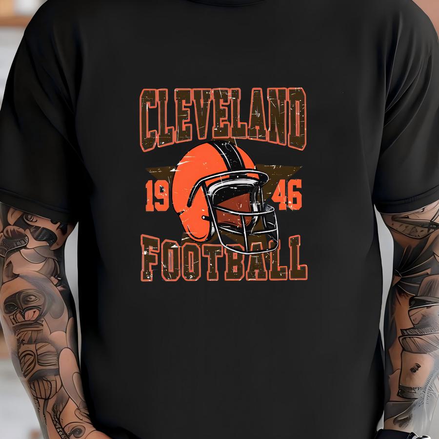 Vintage Cleveland Football Tee Or Sweatshirt: Retro Game Day Outfit T-shirt