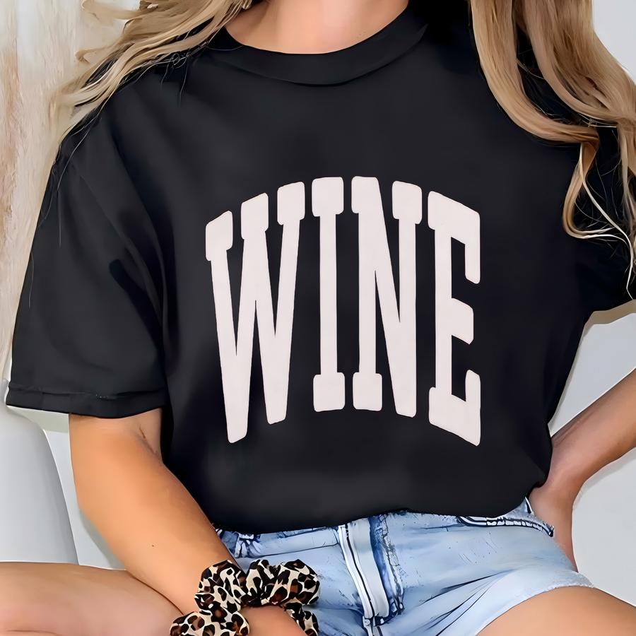 Wine Sweatshirt Collegiate Crewneck Sweater Unisex T-shirt
