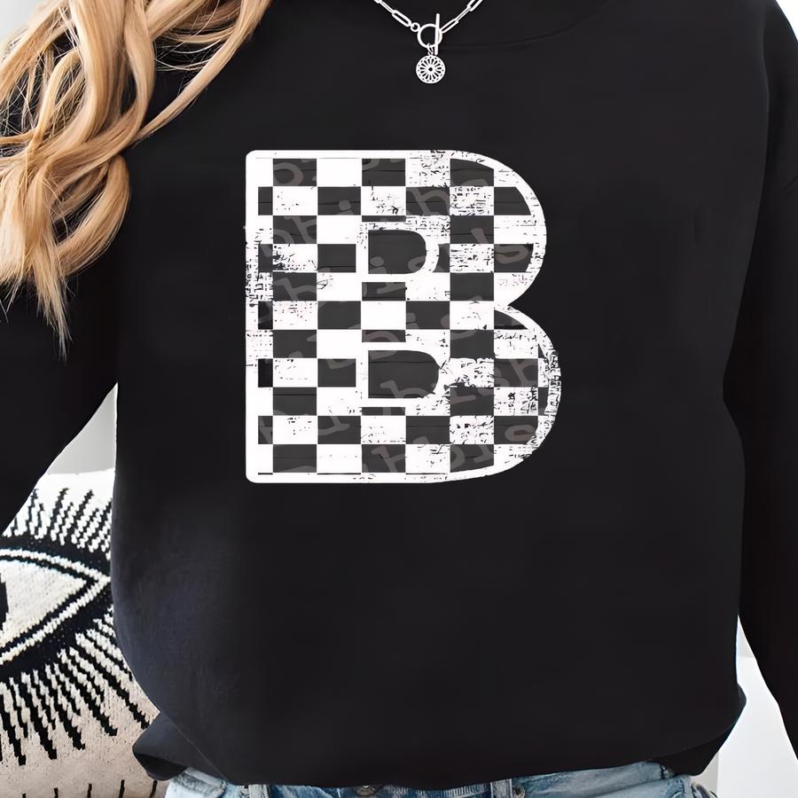 Checkered Alphabet Png: Digital Art Download Sweatshirt