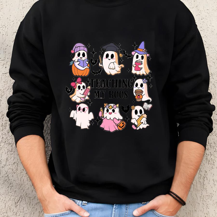 Halloween Teacher Sweatshirt, Halloween Sweater, Teaching My Boos, Teacher Halloween, Teacher Sweatshirts, Gift For Teacher,halloween Shirt Sweatshirt