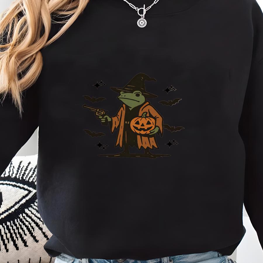 Funny Halloween Shirt, Halloween Frog T Shirt, Spooky Frog Shirt, Halloween Gift, Funny Frog Shirt, Hold On Partner I'm Overstimulated Shirt Sweatshirt
