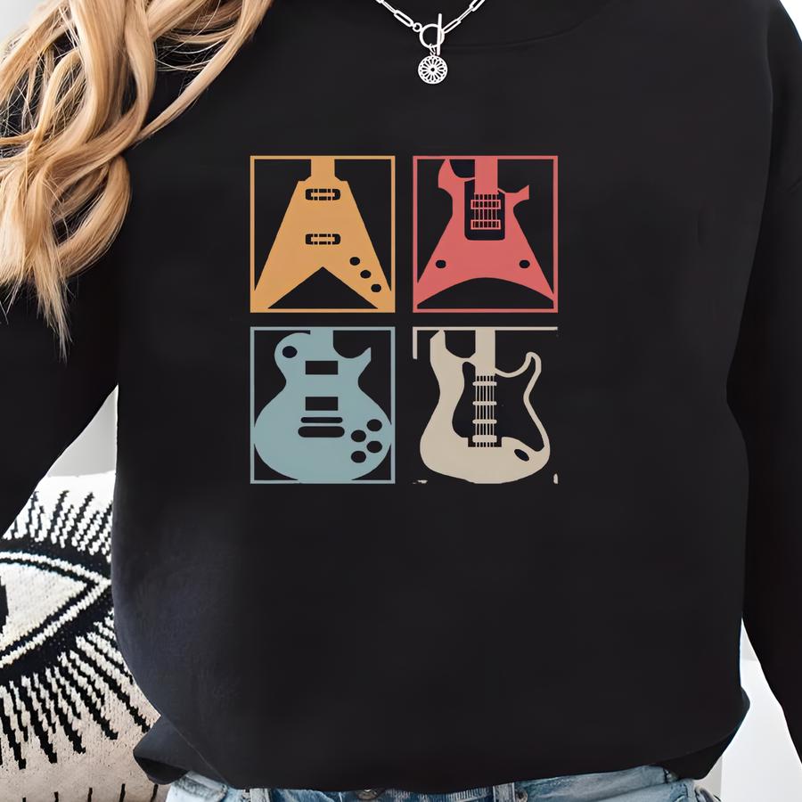 Vintage Guitar Sweatshirt, Guitar Player Sweater, Gift For Guitarist, Guitars Shirt, Gift For Guitarist, Guitar Lover Gift Dd0146 Sweatshirt