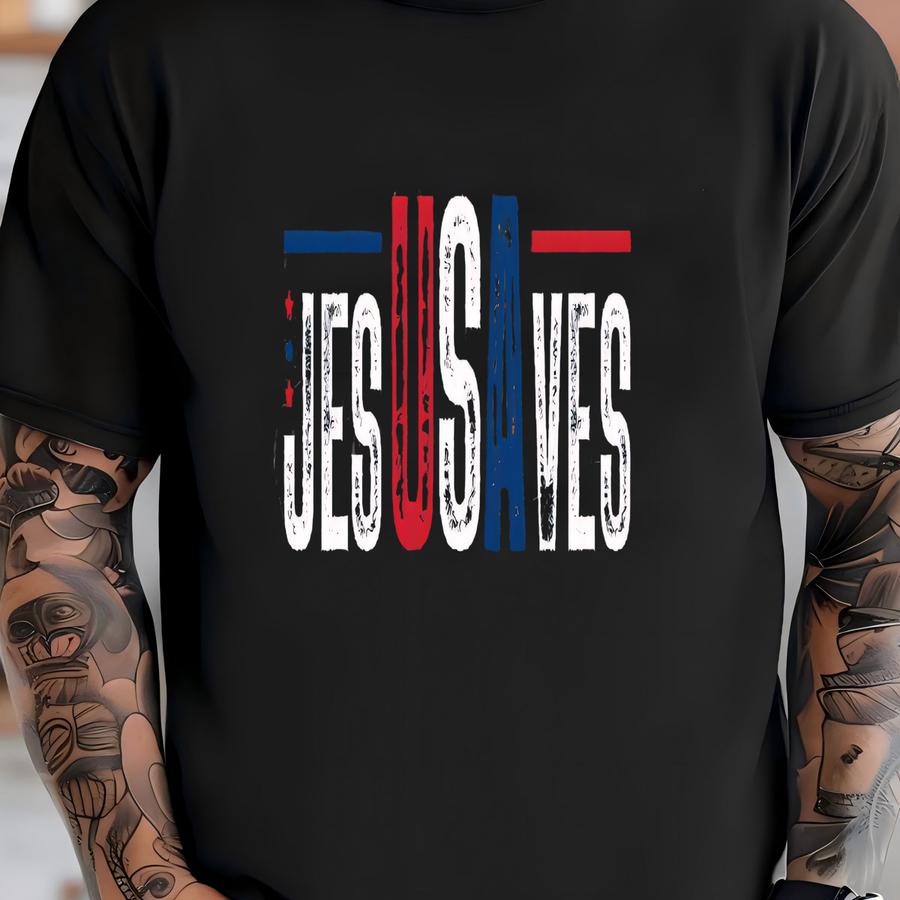 ® Shirt, Jesus Saves Shirt, American Patriot Tee, Christian Shirt, Bible Verse Gift, Religious Tee, Patriotic Jesus, Usa Cross T-shirt
