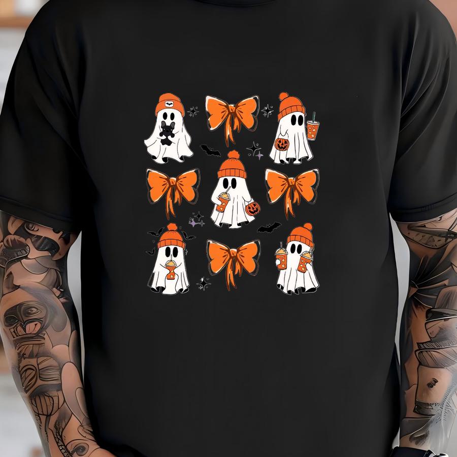 Cute Ghost Sweatshirt, Ghost Halloween Hoodie, Halloween Women's Hoodie, Halloween Pumpkin Long Sleeve, Gift For Halloween, Halloween Tee Shirt