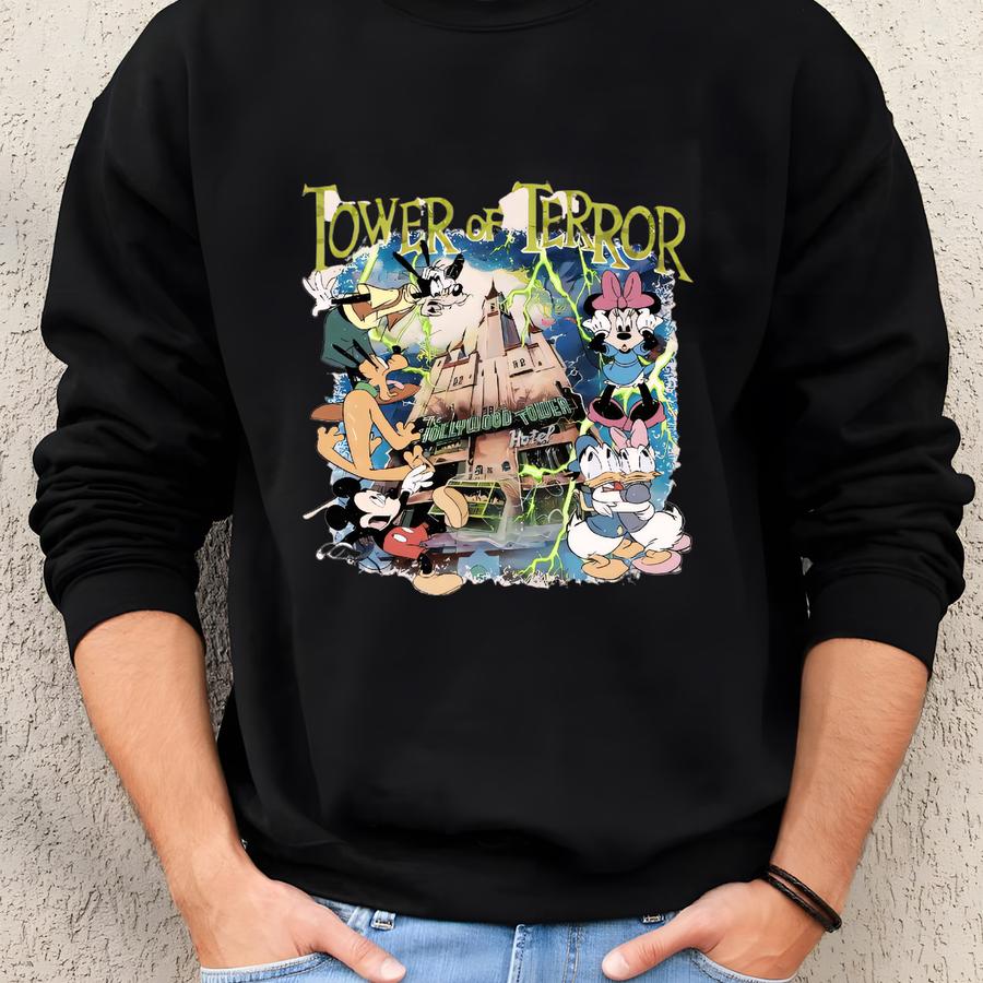 Retro Tower Of Terror Shirt, Hollywood Studios Ride Tee, Twilight Zone Inspired T-shirt, Rides Graphic Tee, Theme Park Vacation Shirt Sweatshirt