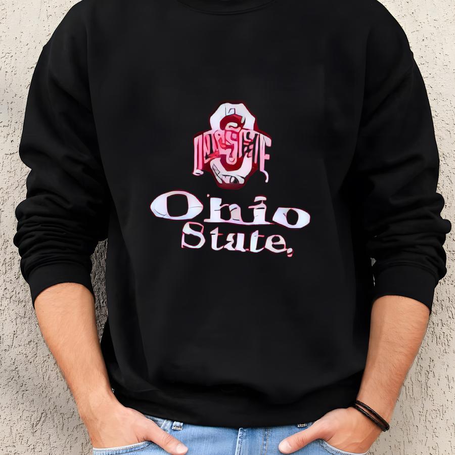 Vintage Ohio State Crewneck Sweatshirt: Red Half-zip, Men's L Sweatshirt
