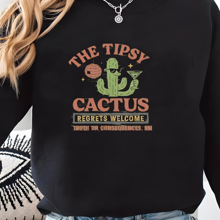 Retro Tipsy Cactus T-shirt: 70s Desert Dive Bar Tee Sweatshirt