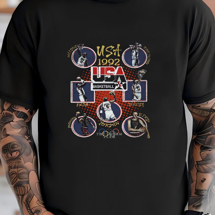 Vintage 90s 1992 Usa Basketball Graphic Shirt Homage Retro Classic Graphic Tee Bootleg Bestseller Unisex Sport Sweatshirt Gift T-shirt