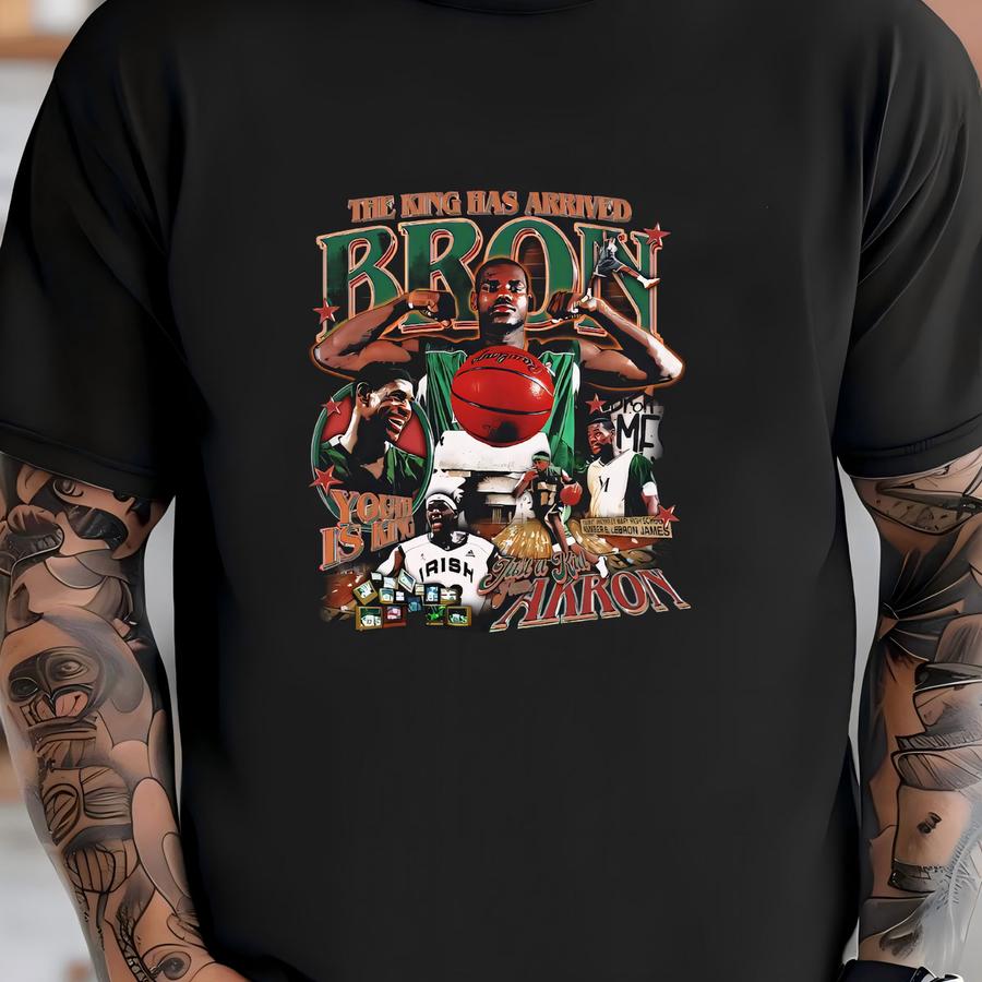 Vintage 90s N James King Of Akron Graphic Shirt Homage Retro Classic Graphic Tee Bootleg Bestseller Unisex Sport Sweatshirt Gift T-shirt