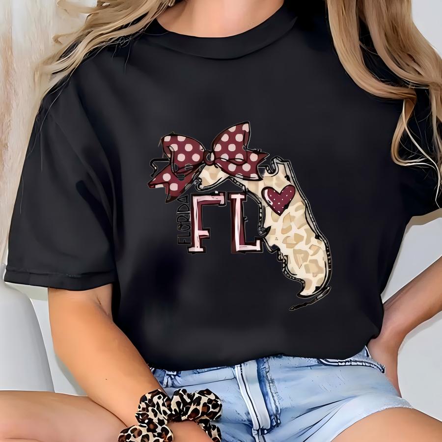 Fsu Mom Shirt Florida State Bow Hoodie, Florida State Mom Shirt, Seminoles Gameday Tee, Florida Football Mom, Football Fan Gift Florida Tee T-shirt