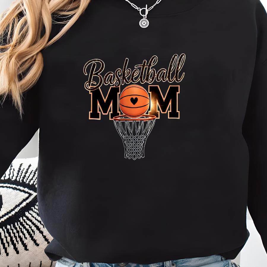 My Heart Is On That Court – True Basketball Mom Love Shirt, Sweatshirt Or Hoodies Sweatshirt