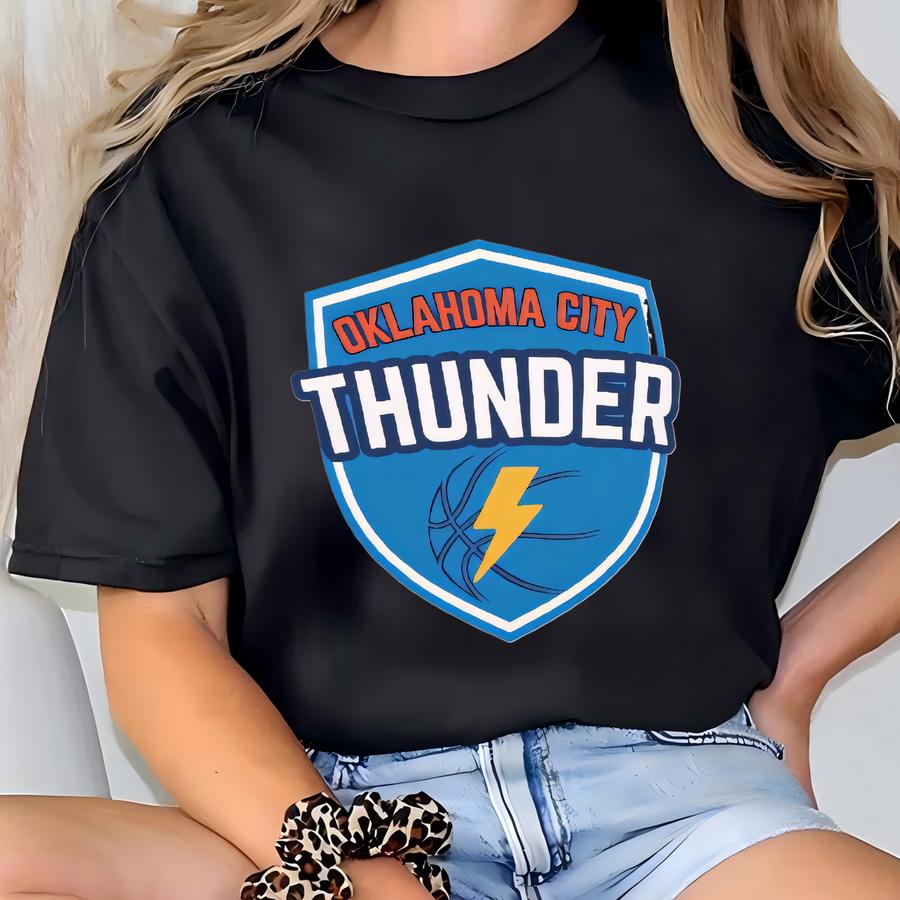 Thunder Baby Basketball Shield Jersey Short Sve Tee T-shirt