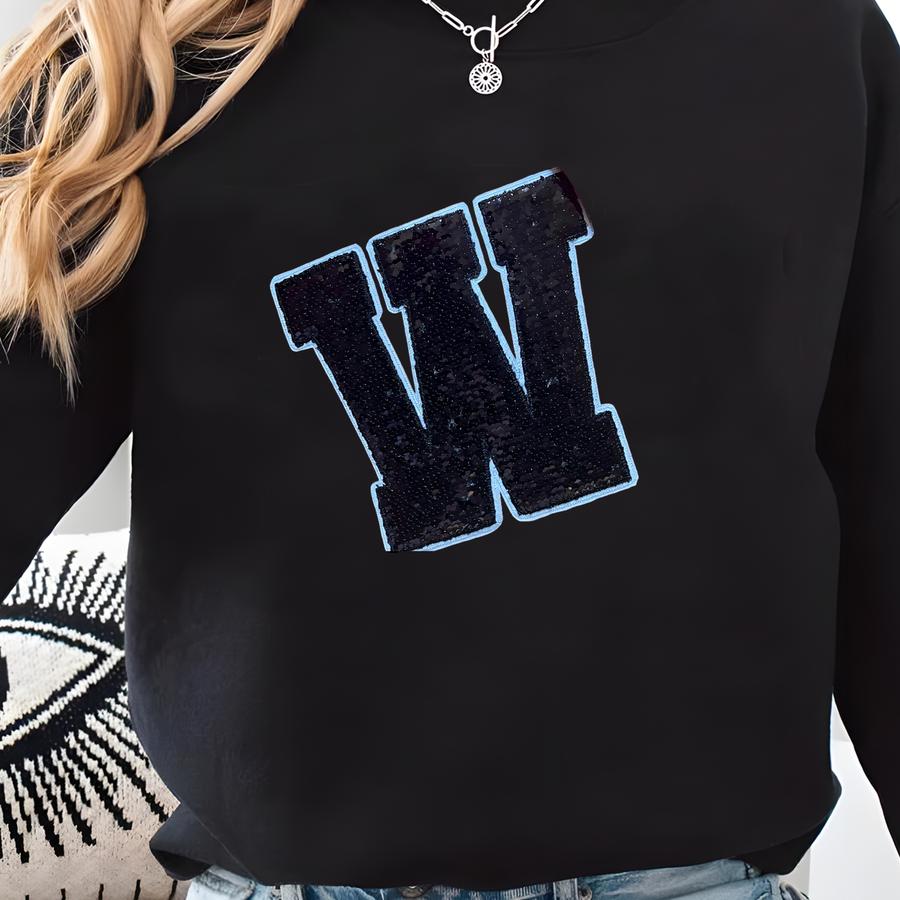 Varsity W Sequin Crewneck Sweatshirt Sweatshirt
