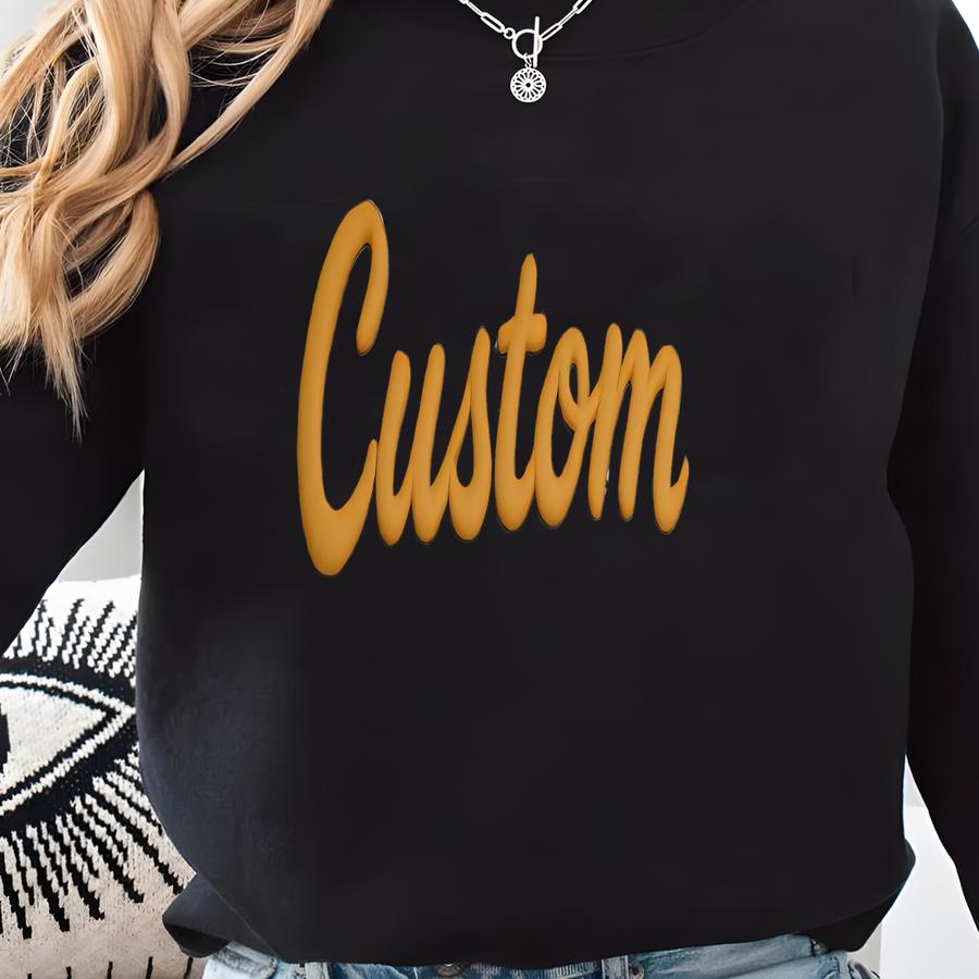 Personalized Puff Print Cropped Sweatshirt - Custom 3d Raised Text Hoodie, Embossed Lettering Gift, Cozy Crop Pullover With Custom Text Sweatshirt