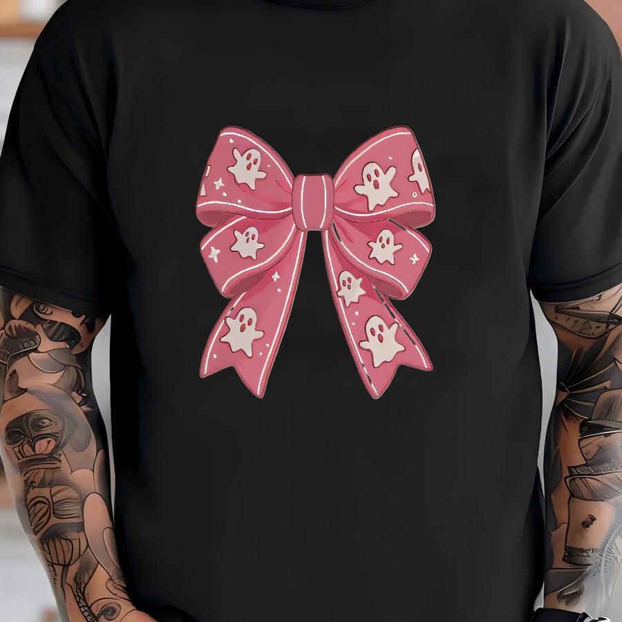 Coquette Ribbon Ghost Hoodie: Halloween Tee T-shirt