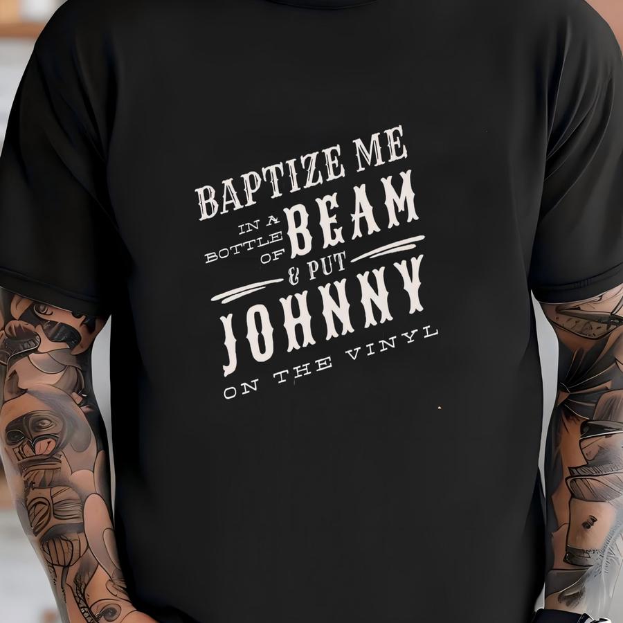 Baptize Me Women's Boxy Tee - Vintage Music Shirt, Concert Tee, Music Lovers, Relaxed Top, In A Bottle Of Beam, Johnny On The Vinyl, Revival T-shirt