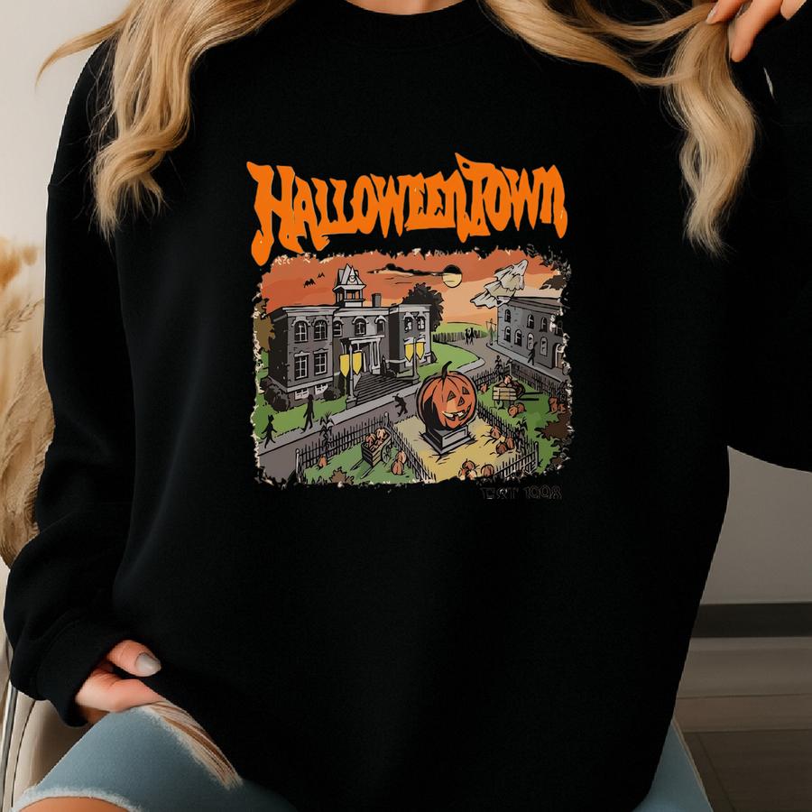 Est 1998 Sweatshirt – Retro Halloween Town Crewneck, Spooky Fall Sweater, Party Sweatshirt, Vintage Halloween Top Sweatshirt