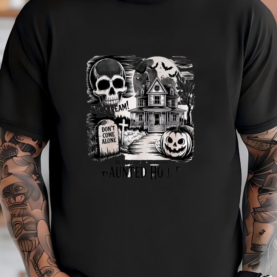 ® Shirt, We Dare You To Visit The Haunted House Shirt, Halloween 2025 Tee, Spooky Season, Halloween Party, Spooky Pumpkin T-shirt