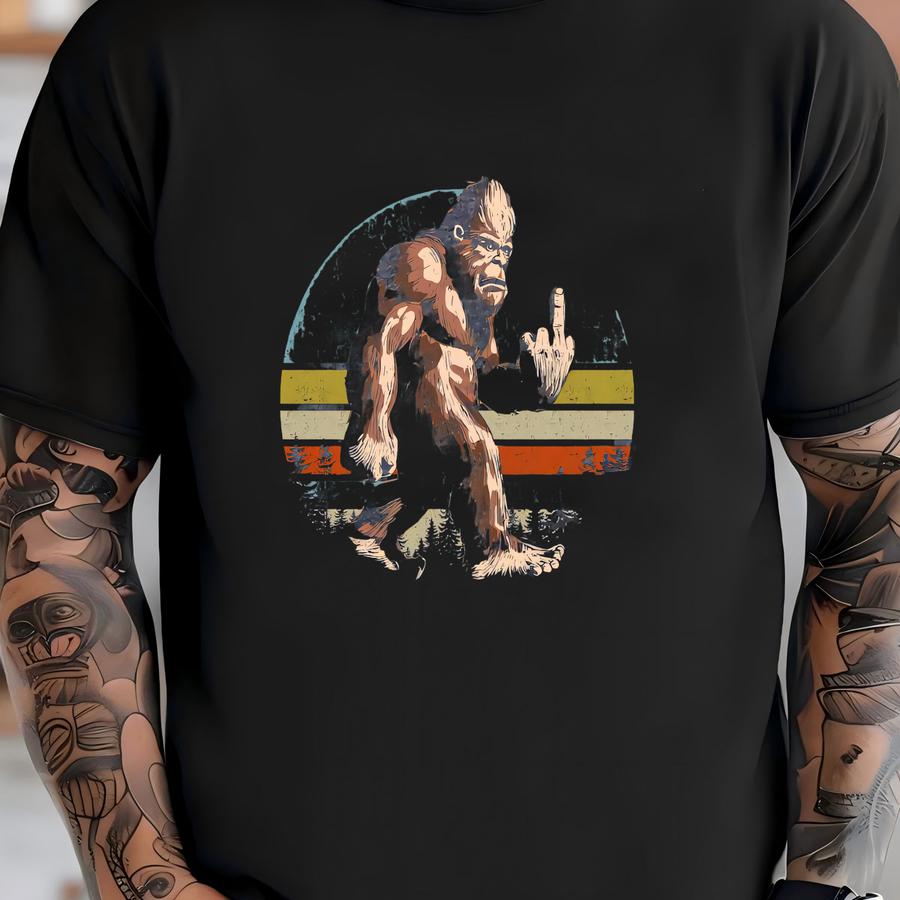 Bigfoot Raised Shirt, Sasquatch Shirt, Bigfoot Lover Gift, Bigfoot Finger, Funny Bigfoot Shirt, Camping Hiking, Outdoors Tee T-shirt