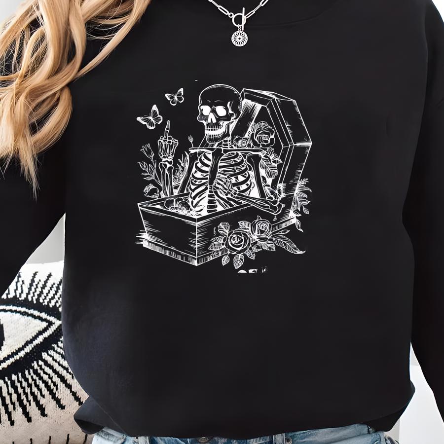 ® Surviving Purely Out Of Spite Shirts, Funny Skeleton Shirts, Bat Lover Gothic Shirts, Woman Halloween Tee, Fall Season Shirt Sweatshirt