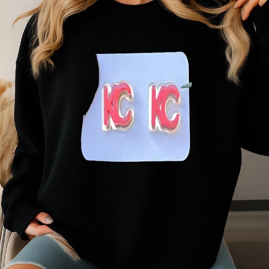 Kc Kansas City Red Gold Mirror Acrylic Stud Earrings  Sweatshirt