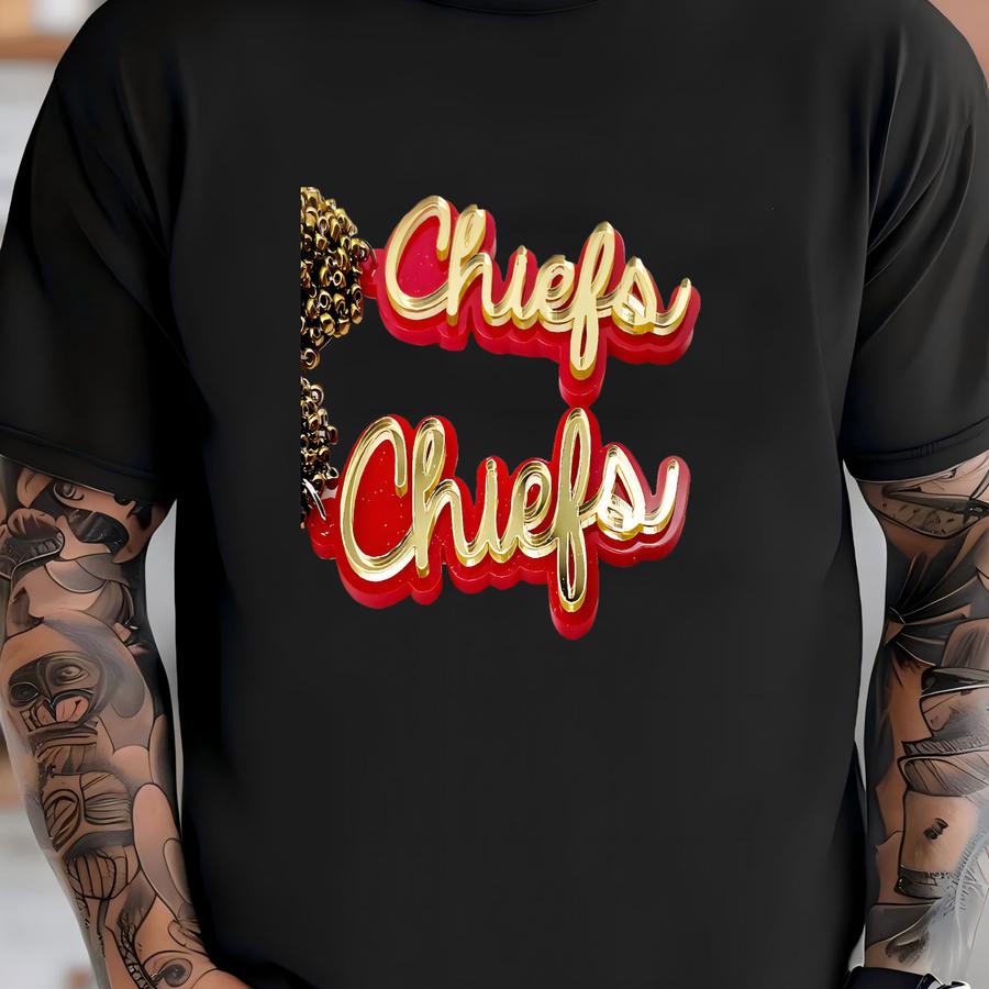 Gold Red Mirror Acrylic Pom Kc Kansas City Statement Earrings T-shirt